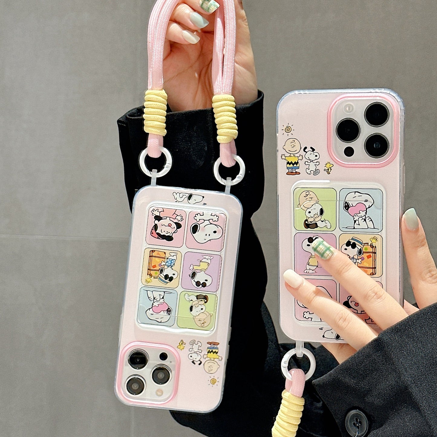 Accessories Cartoon Powder Snoopy Dog Wristband Lanyard for Apple 15 Mobile Phone Case iPhone14promax Creative 13