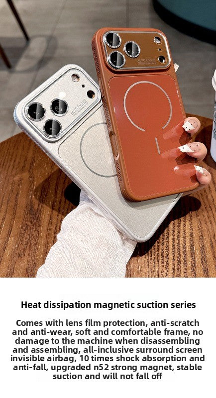 Ice heat dissipation Magnetic suction For iPhone 18promax mobile phone case New iPhone17 with lens film All-inclusive protection 16Pro Side heat dissipation and breathability 15 men's and women's cases Phone Accessories
