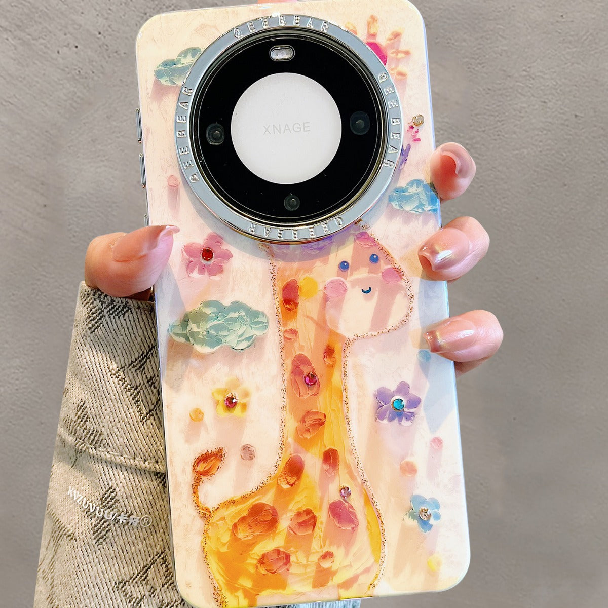 Accessories for huawei mate60pro phone case mate60 point drill dumbo giraffe pura70pro Internet celebrity female