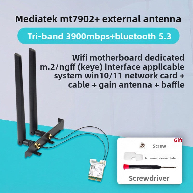 Wifi card for MT7922/MT7925/MT7902 WiFi6 WiFi6E MediaTek AW-XB604NF MT7921K MT7927 MT7922A22M MT7902 MT7925B22M RZ616 RZ608 RZ717 RZ608 0C011-00300100 0R5DHJ Wireless network interface card Bluetooth 5.4 Laptop Desktop AMD