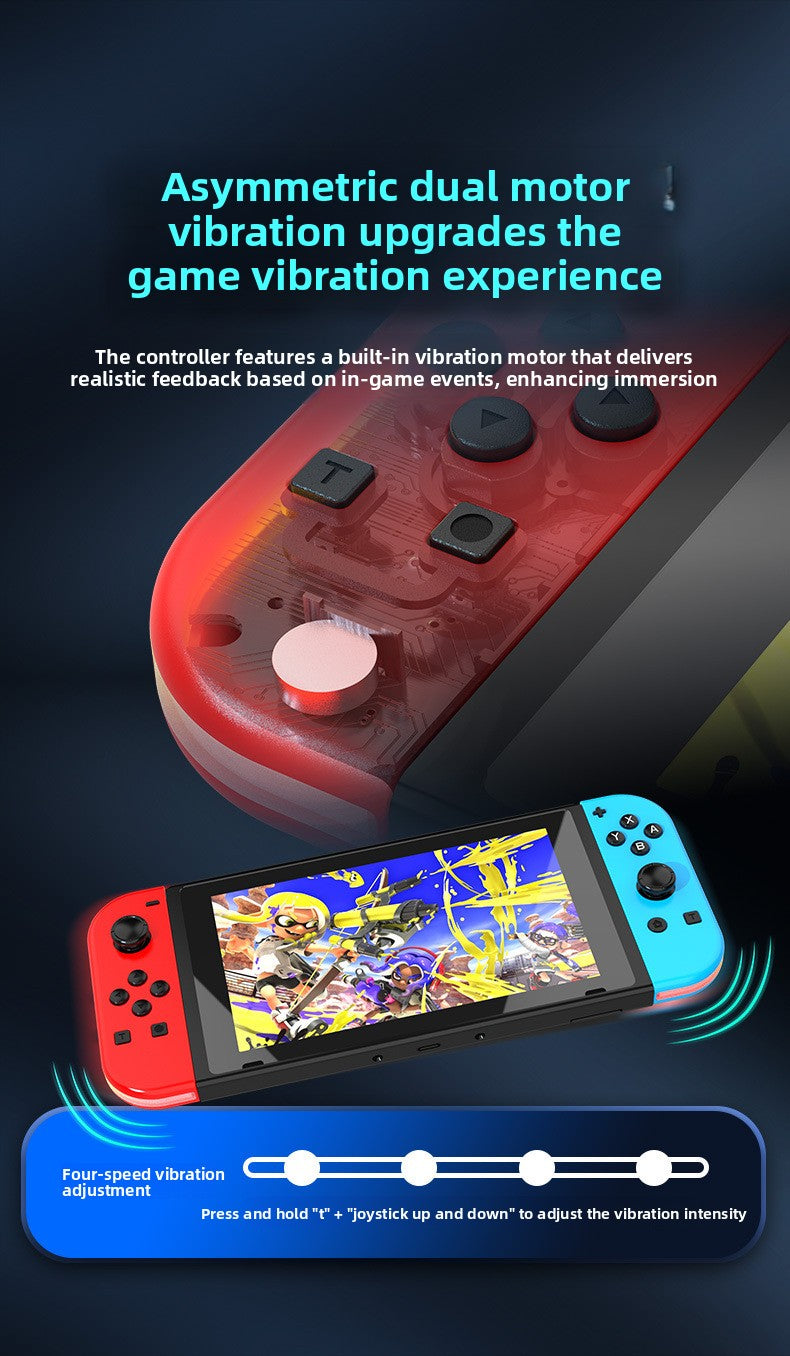Switch joycon left and right gamepad colorful RGB light effect wake up 5.2 Bluetooth vibration somatosensory
