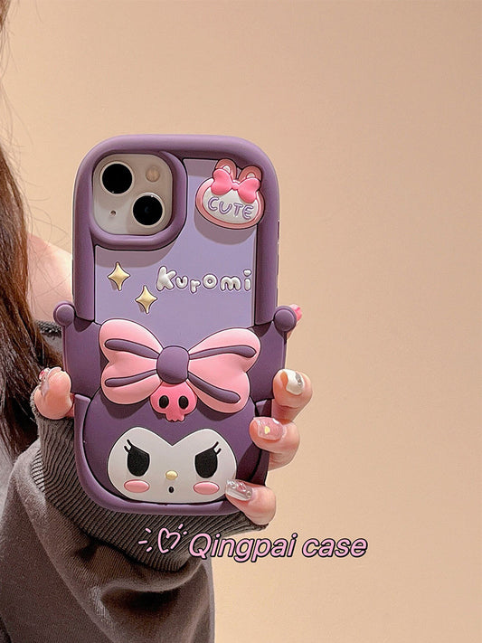 Accessories for Apple 14 mobile phone case three-dimensional purple Kulomie 13 new iphone14promax women's 12 silicon