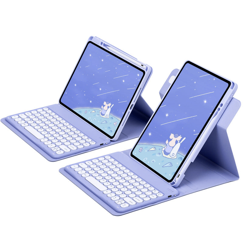 Applicable to iPad 10 generation Pro11 inch Bluetooth keyboard 360 degree rotating case Air4 leather case 5 acrylic bracket protective Accessories