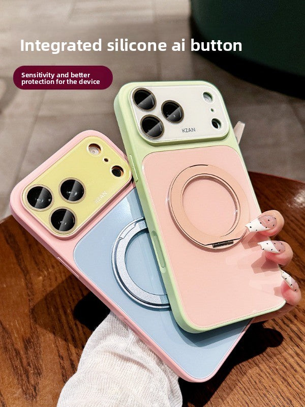 Ice 360 ° bracket for iphone17promax mobile phone case iPhone 16pro new second becomes large window lens all-inclusive 15 anti-drop protection 14 advanced color contrast 13 heat dissipation case women's Phone accessories