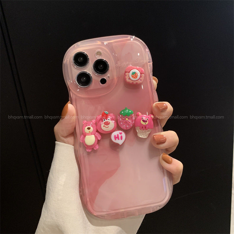 Accessories Smudge Powder Strawberry Bear Powder Lollipop Bracelet for Apple 14promax Mobile Phone Case iPhone13/14 New