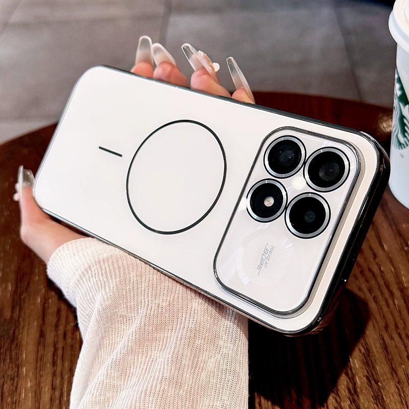 Laser thin ring For Redmi K100pro mobile phone case New k90 pro max integrated lens film all-inclusive protective case k80pro electroplated acrylic backplane case Phone Accessories