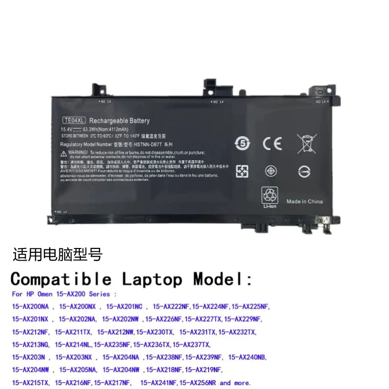 (Shipping fee not include)全新for惠普 光影 暗影精灵2代 Pro TPN-Q173 ax210  battery TE04XL