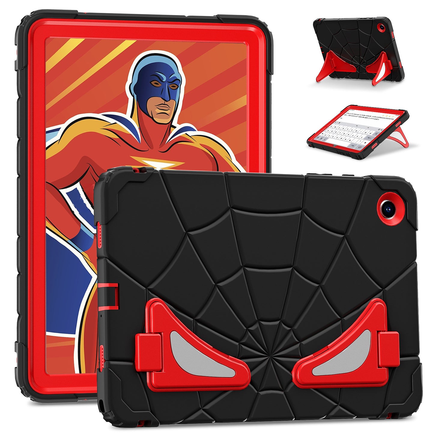 Applicable Samsung TAB A9 PLUS protective case Spider-Man A9 silicone A8 X200 bracket Children's anti-drop case protective Accessories