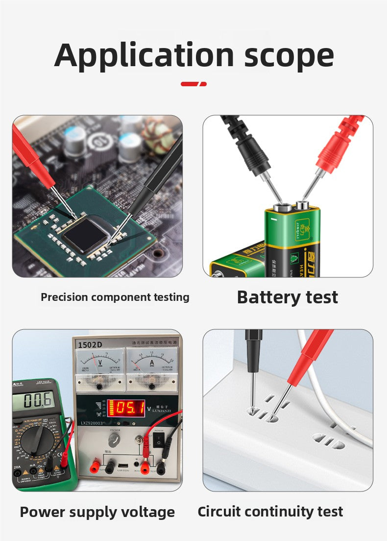 Current test lead 1000V 20A Multimeter Test Leads Electrical Alligator Clips Probe for Fluke Meter multi-functional test lead kit features ultra-sharp gold-plated tips for pinpointing miniature PCB nodes repair tools