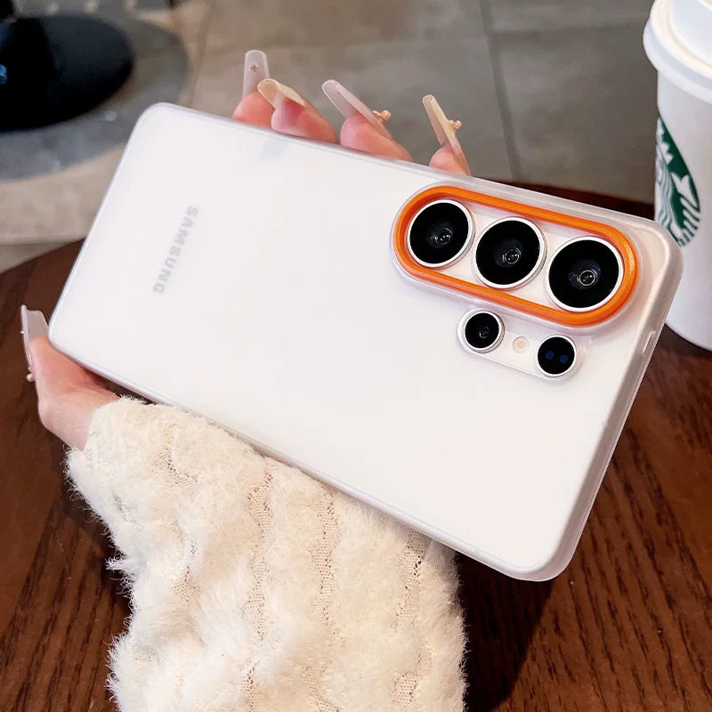 Metal lens for Samsung S26ultra phone case, new S26+  S25 Ultra protective case transparent magnetic full-coverage shockproof ultra-thin S25ultra women's premium hard case phone accessories