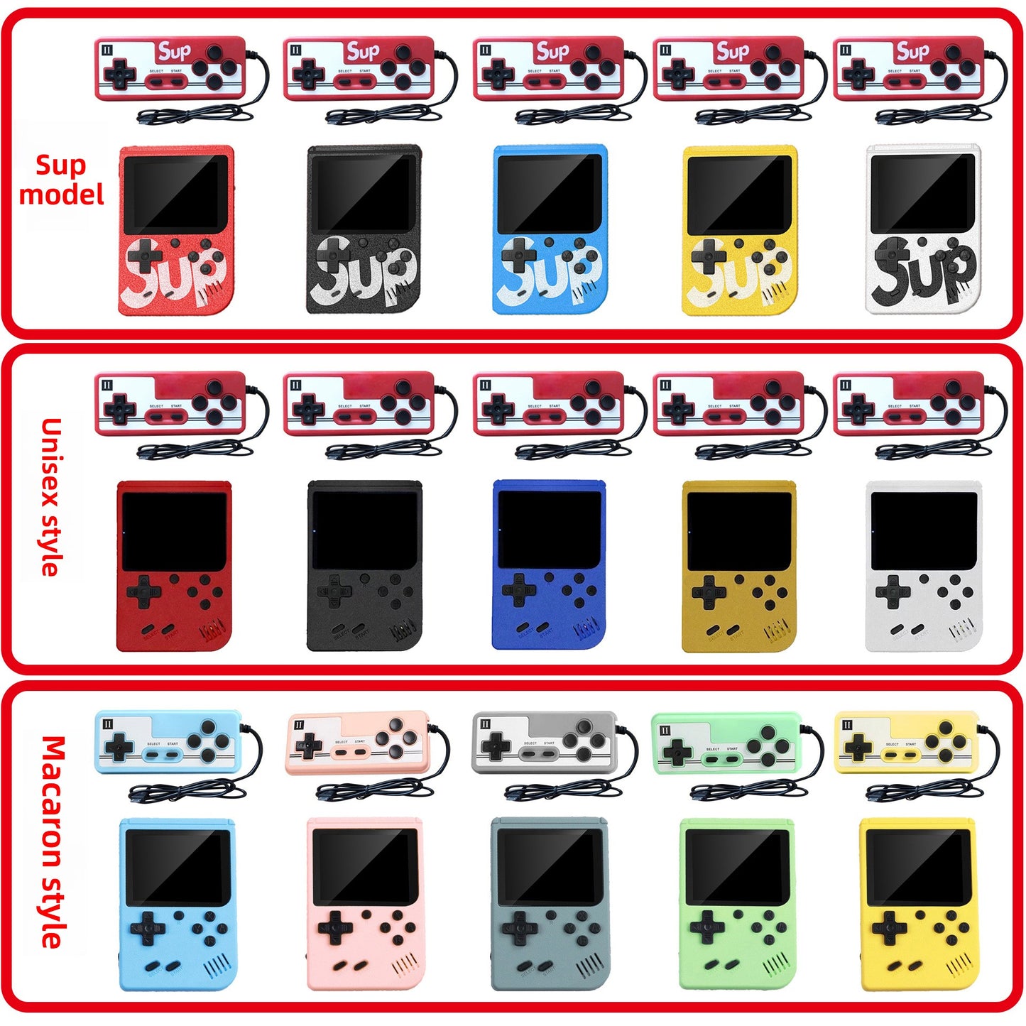 3" inch HD X7 special 400 classic games  SUP 400 500 in one rechargale Handheld Game  Player console  Mini handheld game console 400 in 1