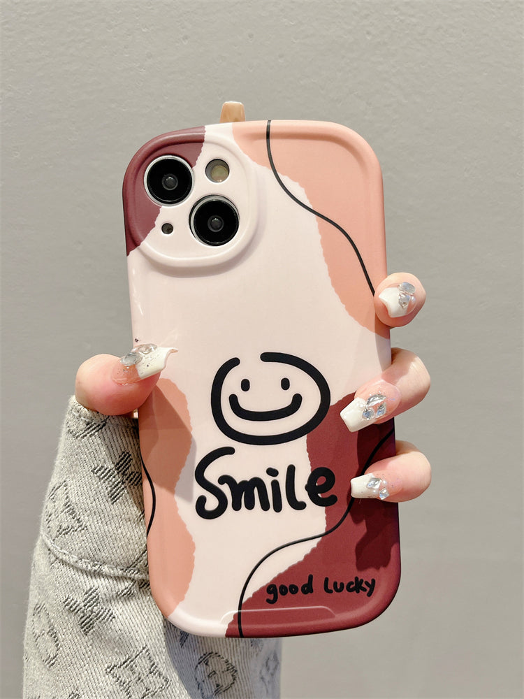 Accessories for Apple 15promax mobile phone case 13 simple smiley face leopard print 14 new iphone15 lanyard super fire 15