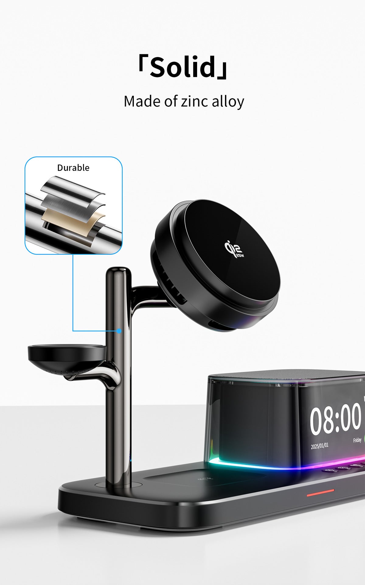 qi2.2 25w wireless charger semiconductor refrigeration wireless charging 3-in-1 bluetooth speaker wireless charging