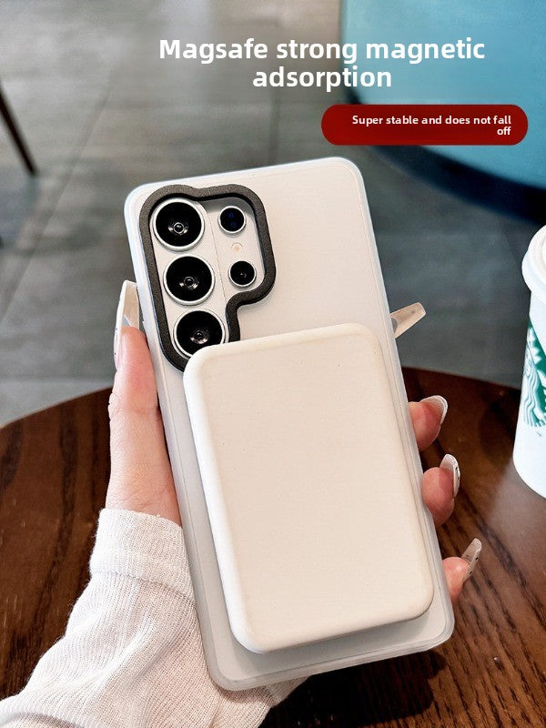 Light sand magnetic suction for Samsung S26ultra S25 Ultra S25+ mobile phone case New S26 + protective case Light sand magnetic suction ultra-thin matte 25ultra anti-drop all-inclusive premium soft edge hard case Phone accessories