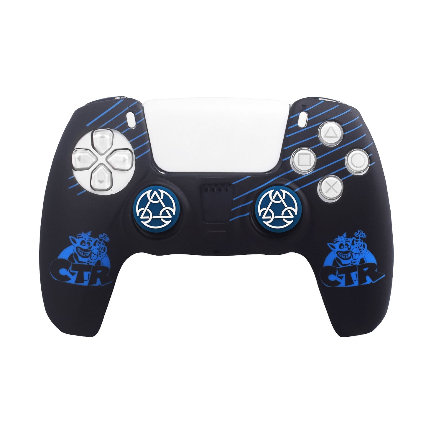 PS5 gamepad protective cover Halloween pattern element handle silicone cover non-slip and dust-proof, including 2 silicone caps