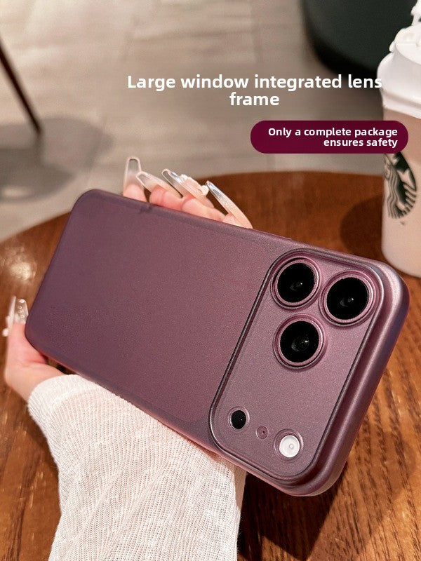 Soft mist matte iPhone 18promax mobile phone case New iPhone18 ultra-thin matte ice hard case 17pro fine hole lens protection 16 men's and women's ins wind case Phone Accessories