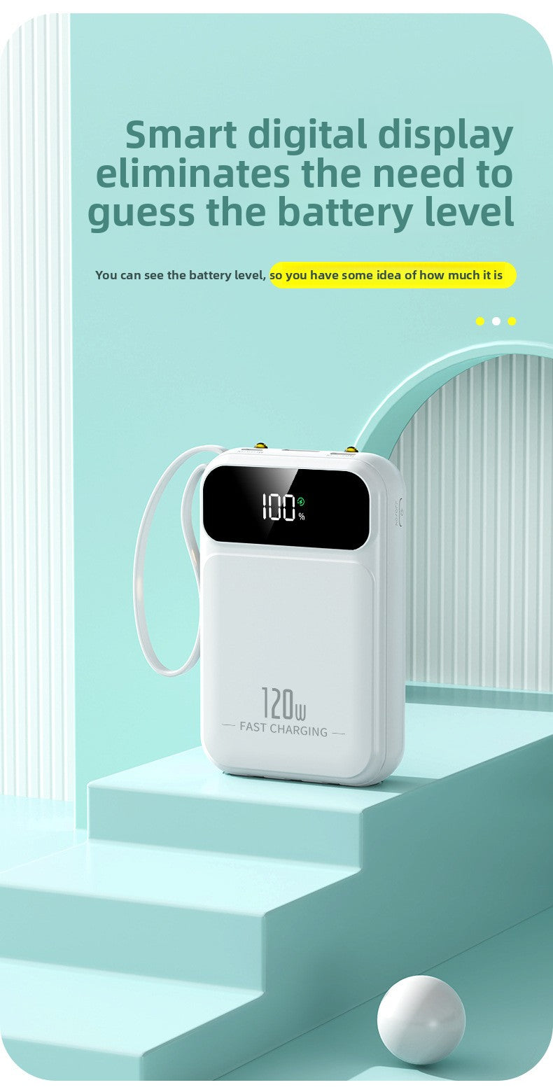 Power bank super fast charging mini with its own cable 20000mAh mobile power supply