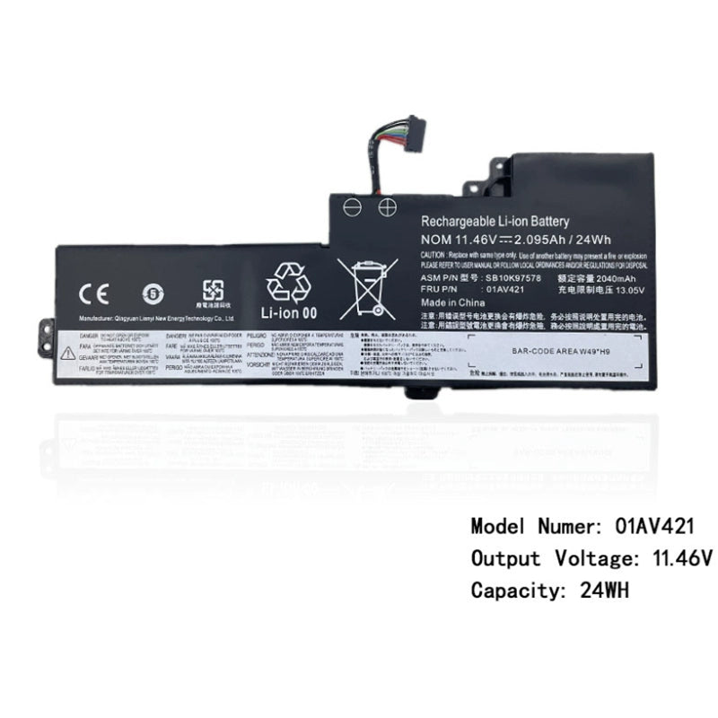 (Shipping fee not include)For  Lenovo T470 T480 01AV420/419/421/489 A285A475内置 replacement  battery