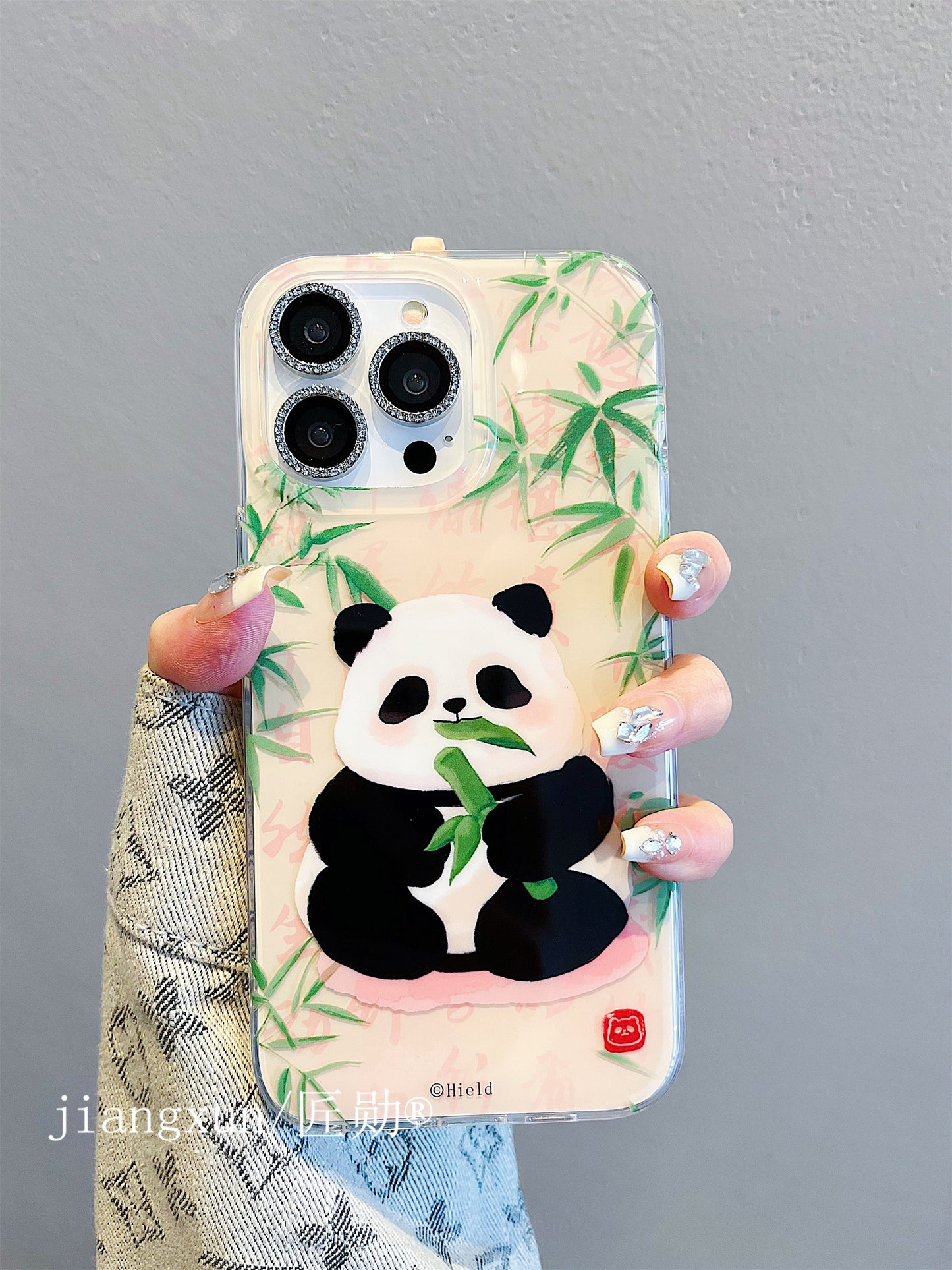 Accessories for iphone15 mobile phone case 13/14 fun small fresh cute panda 14pro apple 15promax tide