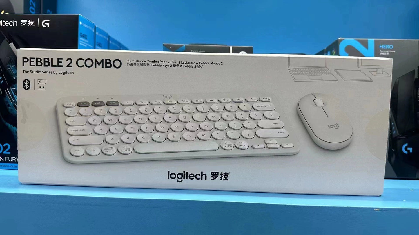 Logitech PEBBLE 2 COMBO Wireless Mouse K380 Bluetooth Keyboard Kit Lightweight Portable Office Tablet