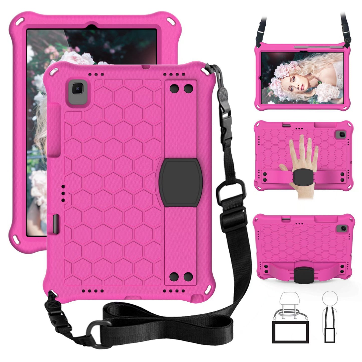 Applicable Samsung T500 Tablet A7 Protective Case EVA Children's Hand Holder T860 Pen Slot T720 Anti-drop 10.4 Shoulder Strap protective Accessories