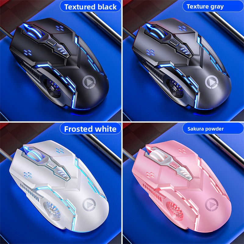 Silver engraving G5 wired mouse luminous game e-sports mechanical mute computer accessories