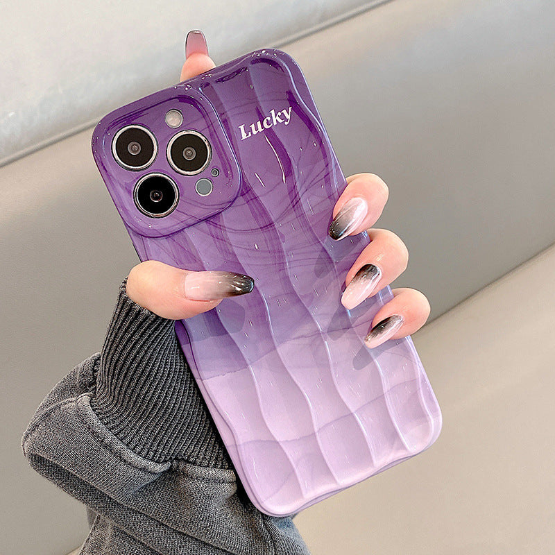 Accessories ins wind purple smudge suitable for Apple 14 mobile phone case new iphone15promax women's 13pro silicone 11