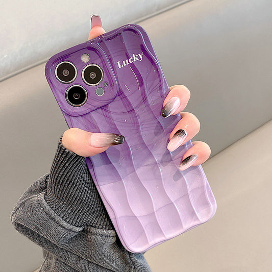 Accessories ins wind purple smudge suitable for Apple 14 mobile phone case new iphone15promax women's 13pro silicone 11