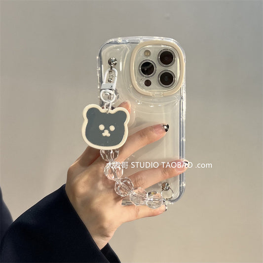 Accessories (Shipping fee not included) Cute transparent bear mirror 11 for Apple 14Promax mobile phone case 12 female 13pro Apple 13promax