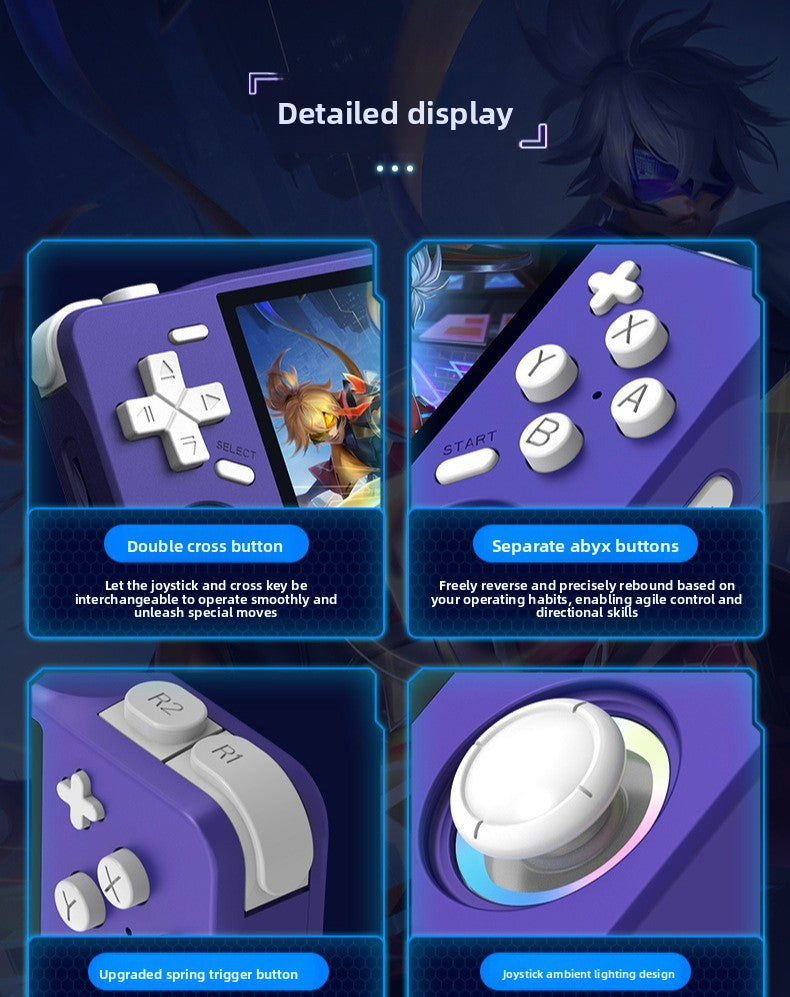 3.5" inch XF35H IPS HD WIFI Online match fight Linux Dual 3D joysticks RGB 4000mAh rechargable supporting 2.4G wireless Gamepad connected games Handheld  Player console