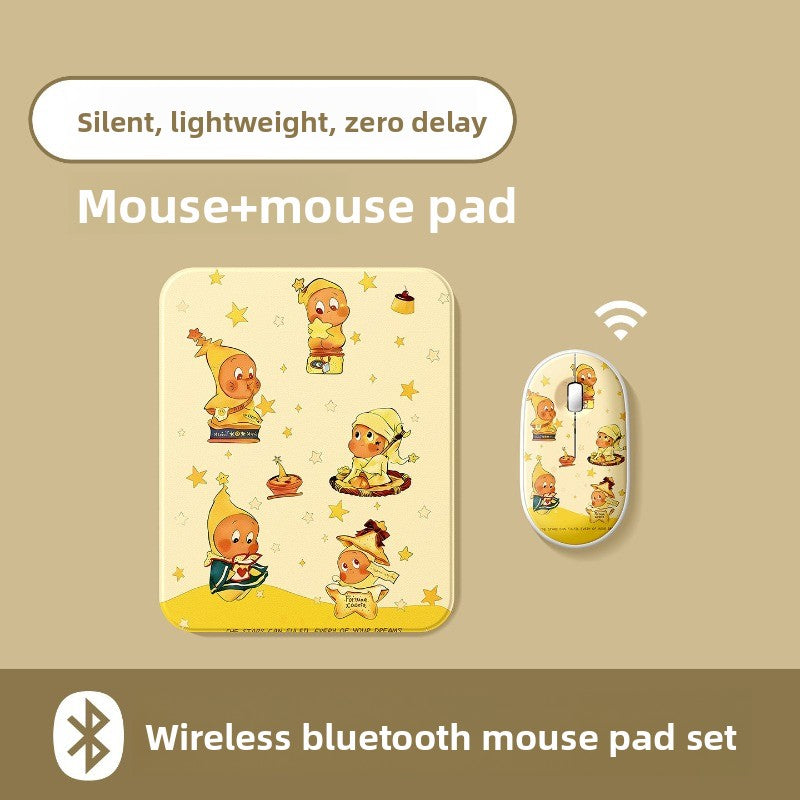 Bluetooth Keyboard Mouse Set For Apple Huawei Xiaomi Tablet PC External Notebook Wireless Silent Light 0 Delay Office Game iPad Charging Girls Cute Stars Tablet Accessories