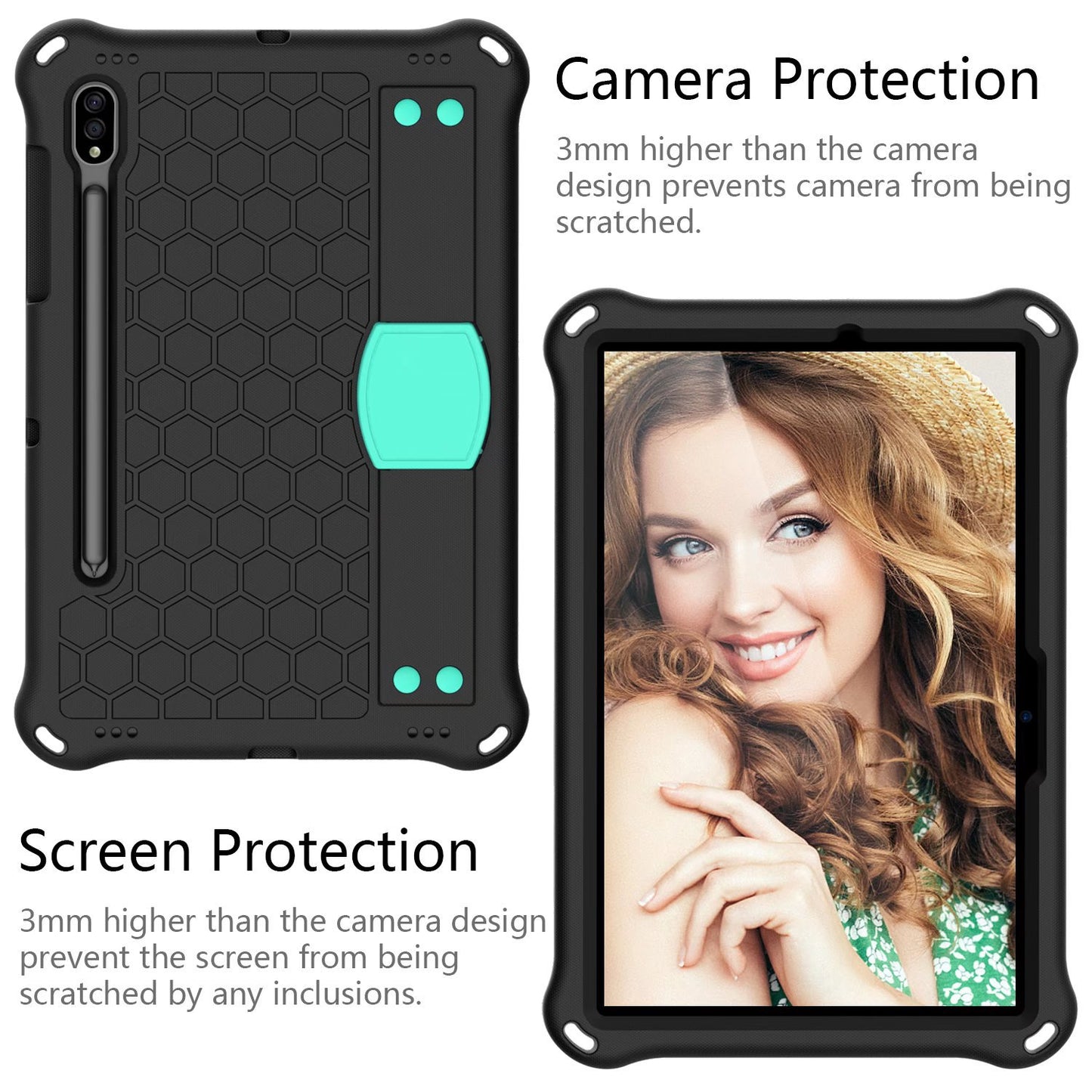 Suitable for Samsung Tablet S9 Tablet Case Children's Anti-drop S8 Protective Case Suction Pen All-inclusive S7 Hand Support Bracket Shoulder Strap Protective Accessories