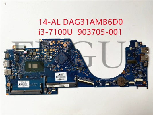 (Shipping fee not include)全新HP/ for惠普 14-AL 903705-001 DAG31AMB6D0 i3-7100U integrated  电脑motherboard system board