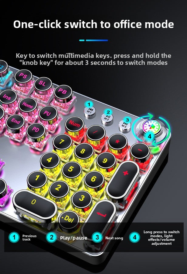 E-sports wired mechanical keyboard Metal keycap Mechanical axis keyboard and mouse headset Punk game keyboard and mouse