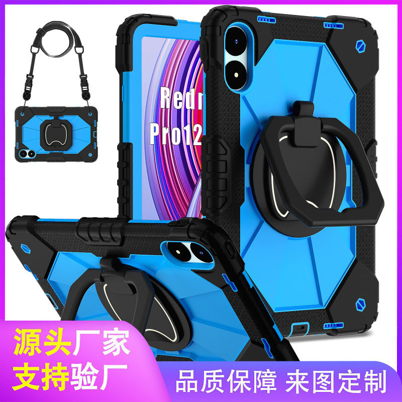 Applicable Xiaomi Redmi pad Pro 12.1 2024 Silicone protective cover Three-proof bracket Rotary flat case protective Accessories