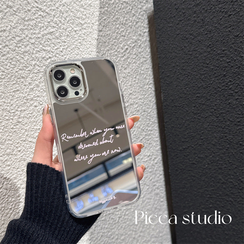 Accessories (Shipping fee not included) Korean style ins simple English mirror surface for iphone14 mobile phone case Apple 13 Pro max creative personality 12