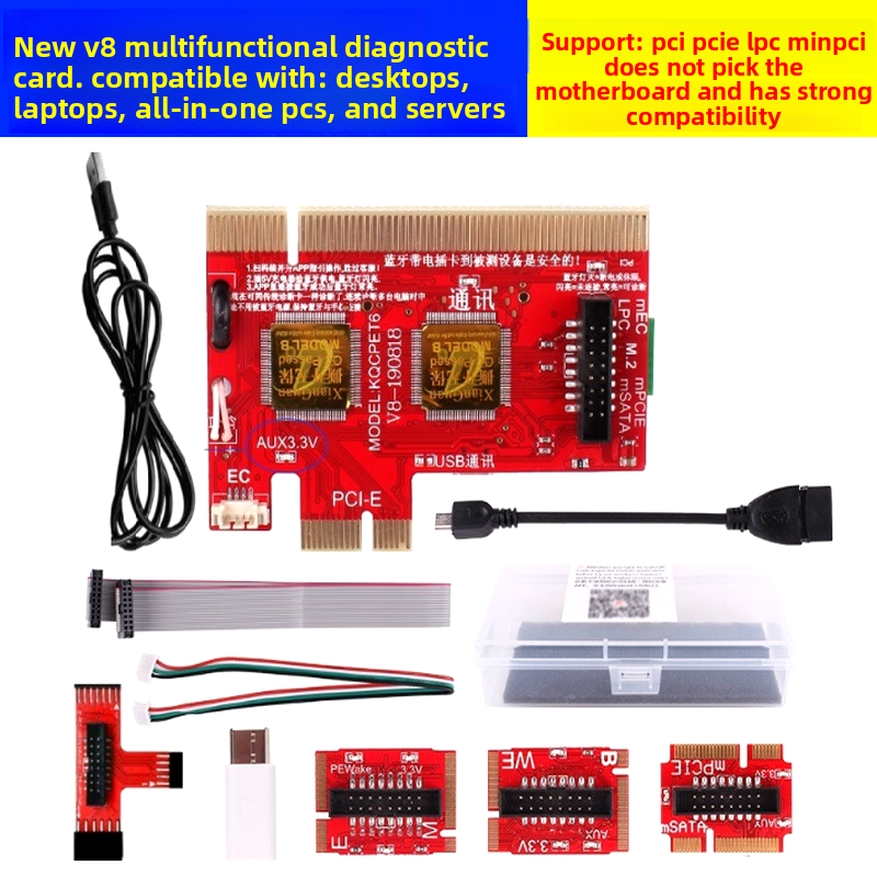 Computer troubleshooting card debugging test card Notebook main board detection card Support USB/PCI/LPC socket Laptop Mobile Phone Repair tools