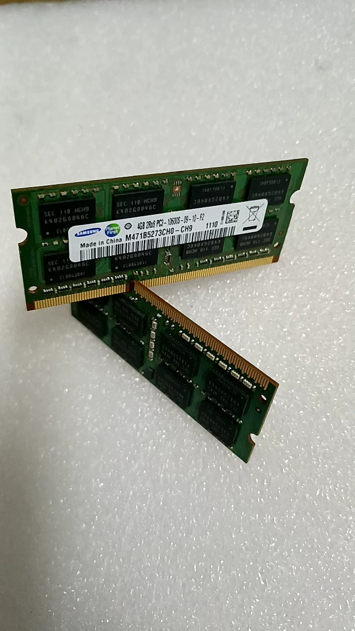 USED For Notebook Samsung Kingston Micron Hynix 3rd Gen Memory Stick DDR3 2G 4G 8G 8500 1333 1600  PC3L  Laptop RAM memory