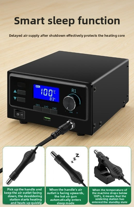 Welding table electric soldering iron hot air gun 2-in-1 mobile phone repair dismantling welding gun small high temperature solder 8586d phone laptop repair tools