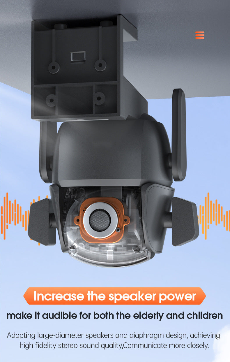 One Camera dual screen surveillance camera mobile phone remote night vision 3D positioning intelligent WiFi home monitor