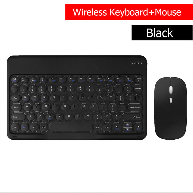 Applicable to ipad tablet bluetooth keyboard mobile phone new ultra-thin and lightweight round keycap keyboard dual-mode mouse set protective Accessories