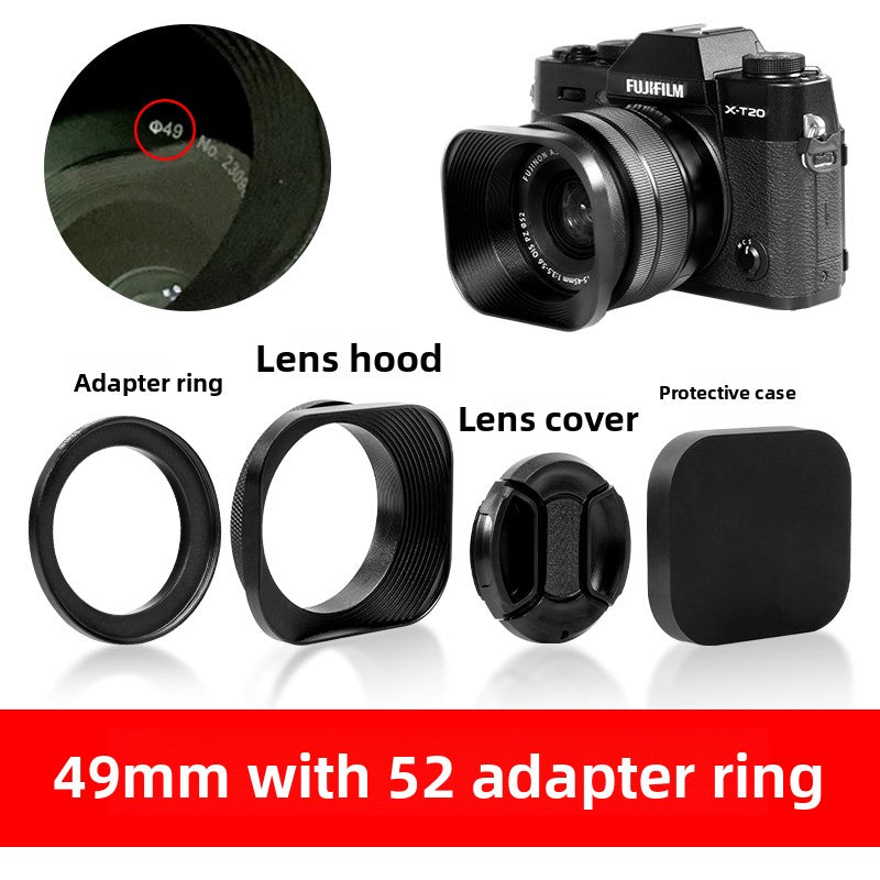 Square hood for Canon Sony Conn 16-50 Fuji 15-45/35 f2 52/43/46 mm Digital camera accessories