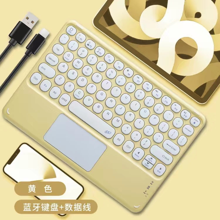 Wireless bluetooth touch keyboard, retro round ipad tablet ultra-thin portable mobile phone keyboard, bluetooth keyboard and mouse set protective Accessories