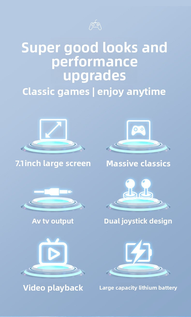 7.1" inch X12PLUS IPS HD Linux Dual Models 3000mAh rechargable 2.4G wireless gamepad games Handheld Game Player console Mini arcade 8 big emulator retro PSP handheld FC GBA