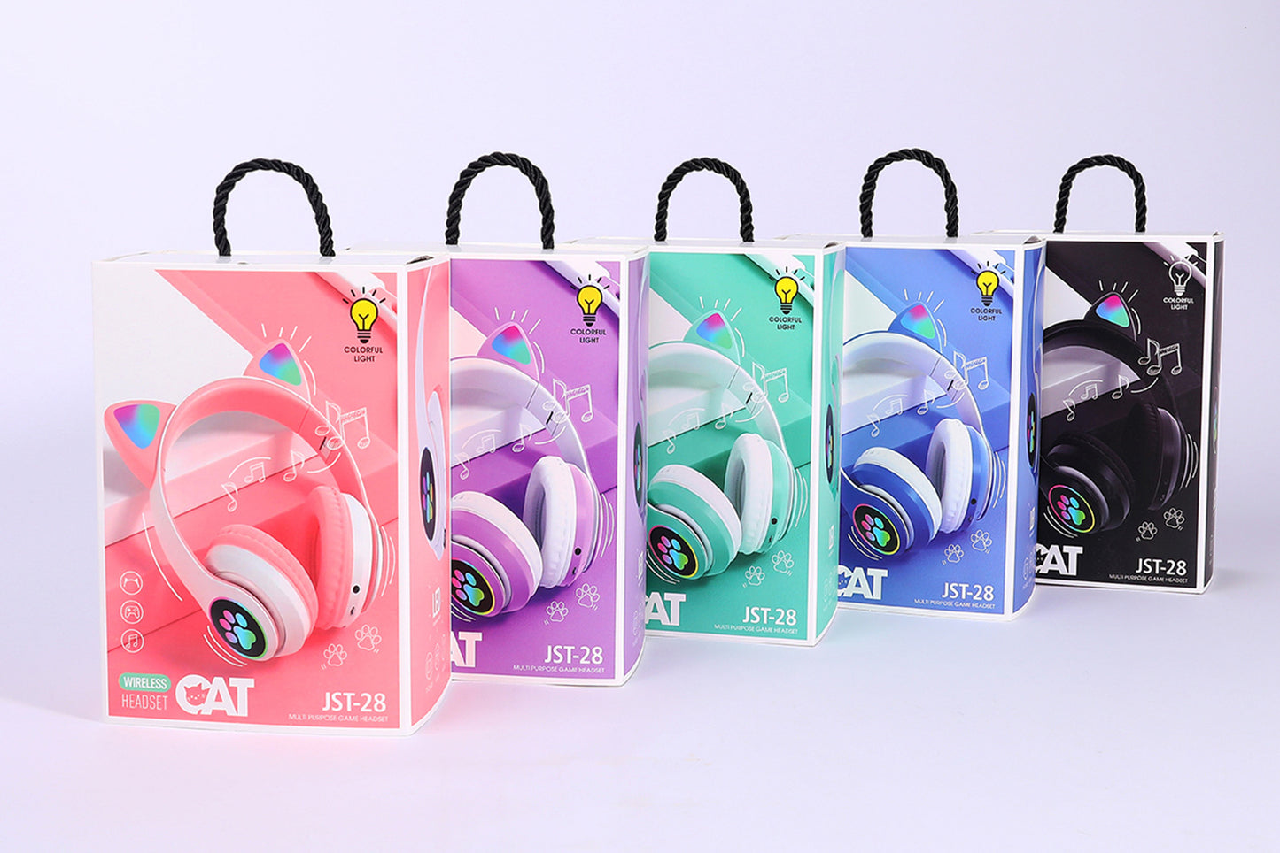 Accessories Cat Ear Luminous Headset STN-28 Girls' Cute Gaming Wireless Headset Bluetooth Headset