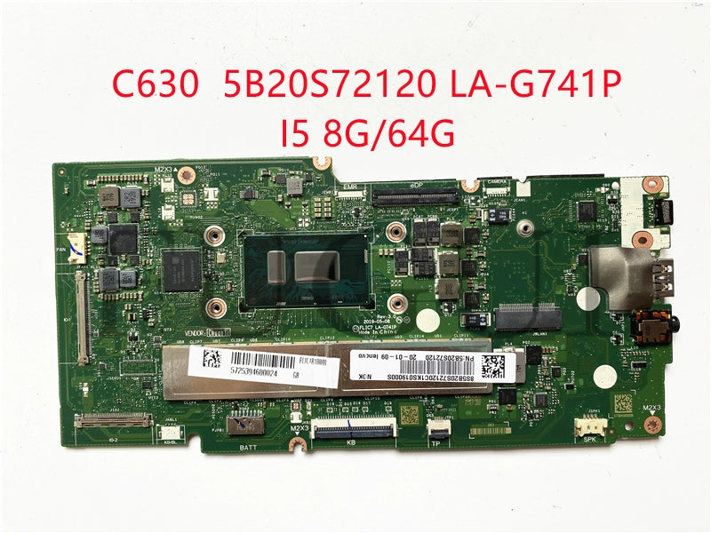 (Shipping fee not include) lenovo motherboard system board C630 5B20S72120 LA-G741P I5 8G/64G