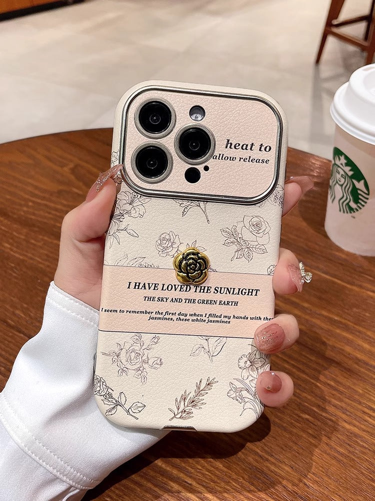 Accessories Camellia is suitable for Apple 15promax mobile phone case, new iphone14 anti-drop protective case, men's retro premium.