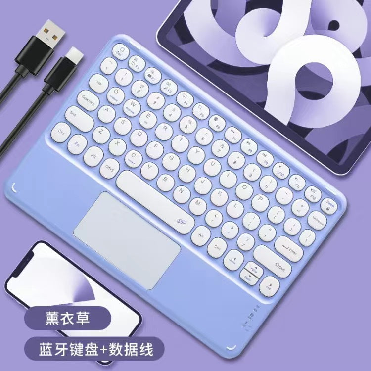 Wireless bluetooth touch keyboard, retro round ipad tablet ultra-thin portable mobile phone keyboard, bluetooth keyboard and mouse set protective Accessories