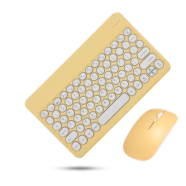 Applicable to ipad tablet bluetooth keyboard mobile phone new ultra-thin and lightweight round keycap keyboard dual-mode mouse set protective Accessories