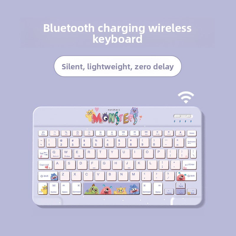 Wireless Bluetooth Keyboard Set For Apple Huawei Xiaomi Tablet PC Special External iPad Keyboard Mouse Set Office Silent No Delay Comfortable and Thin Little Monster Tablet Accessories